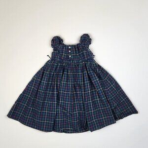 Ralph Lauren Green Blue Plaid Dress Girls 2/2T